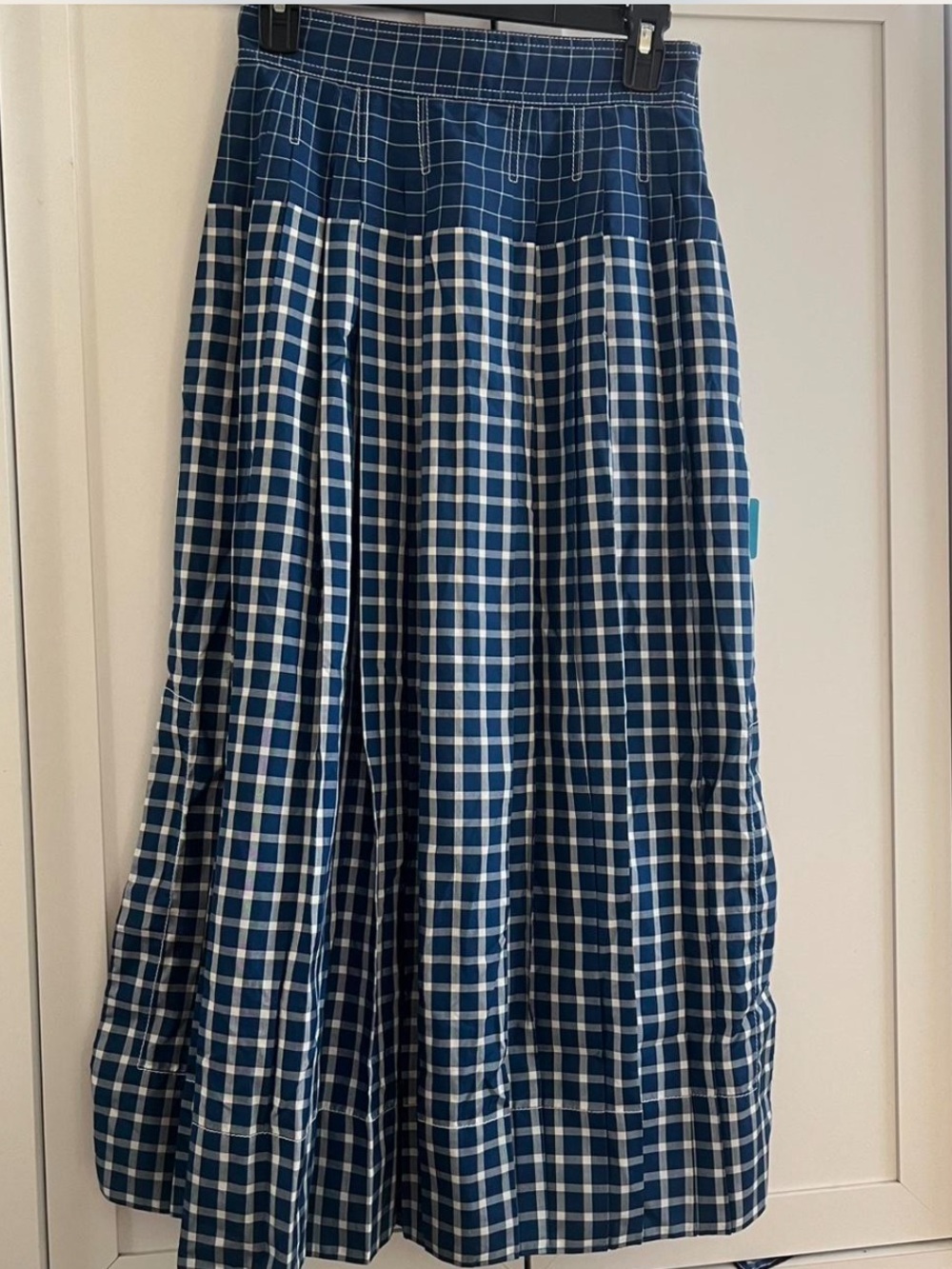 Tory Burch Picnic Plaid Pleated Midi Skirt - Picture 2 of 4